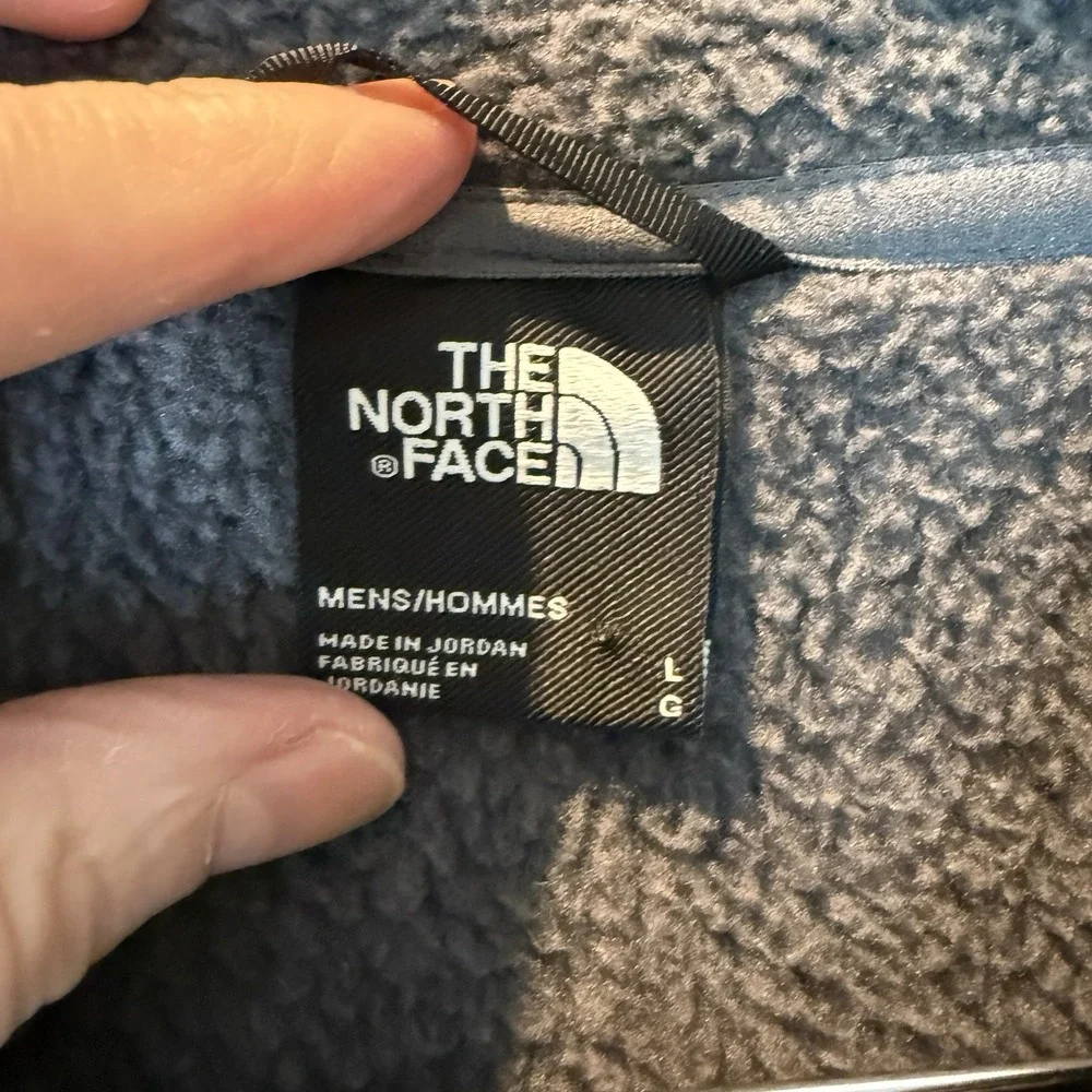 North Face Mens Lightweight Knit Jacket Size L Gray Fleece‎ Lined Polyester